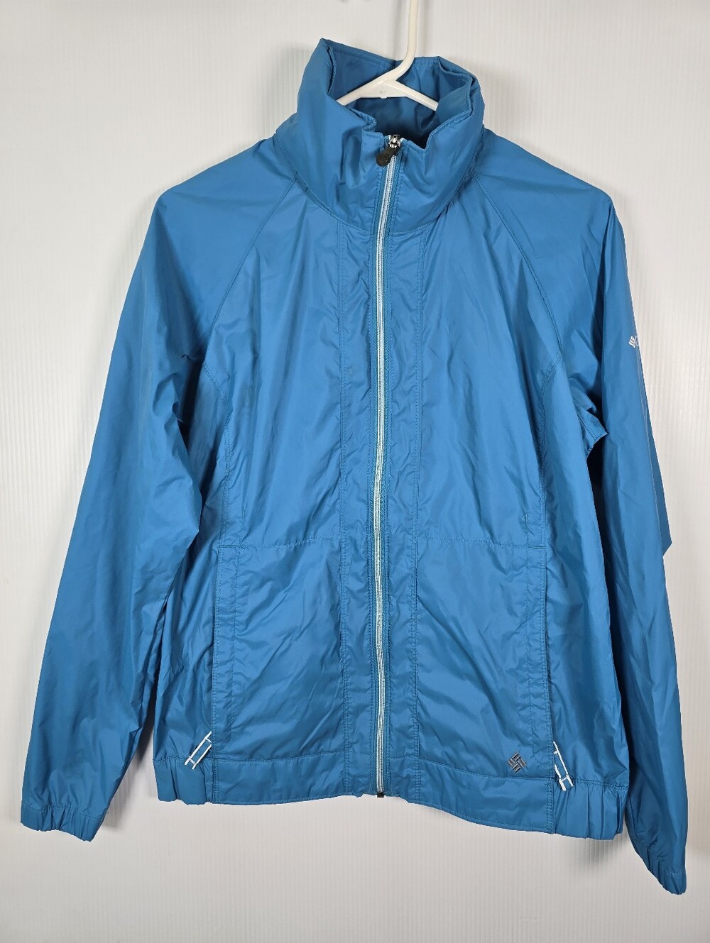Columbia Women's Nylon Turquoise Blue Lightweight Packable Hooded Jacket Size M